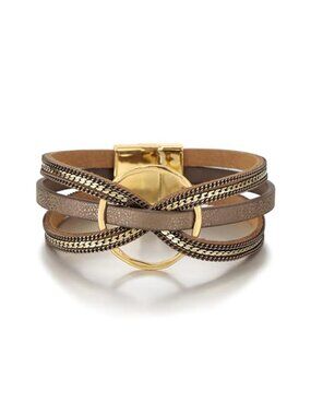 Boho Leather Wrap Bracelet Women